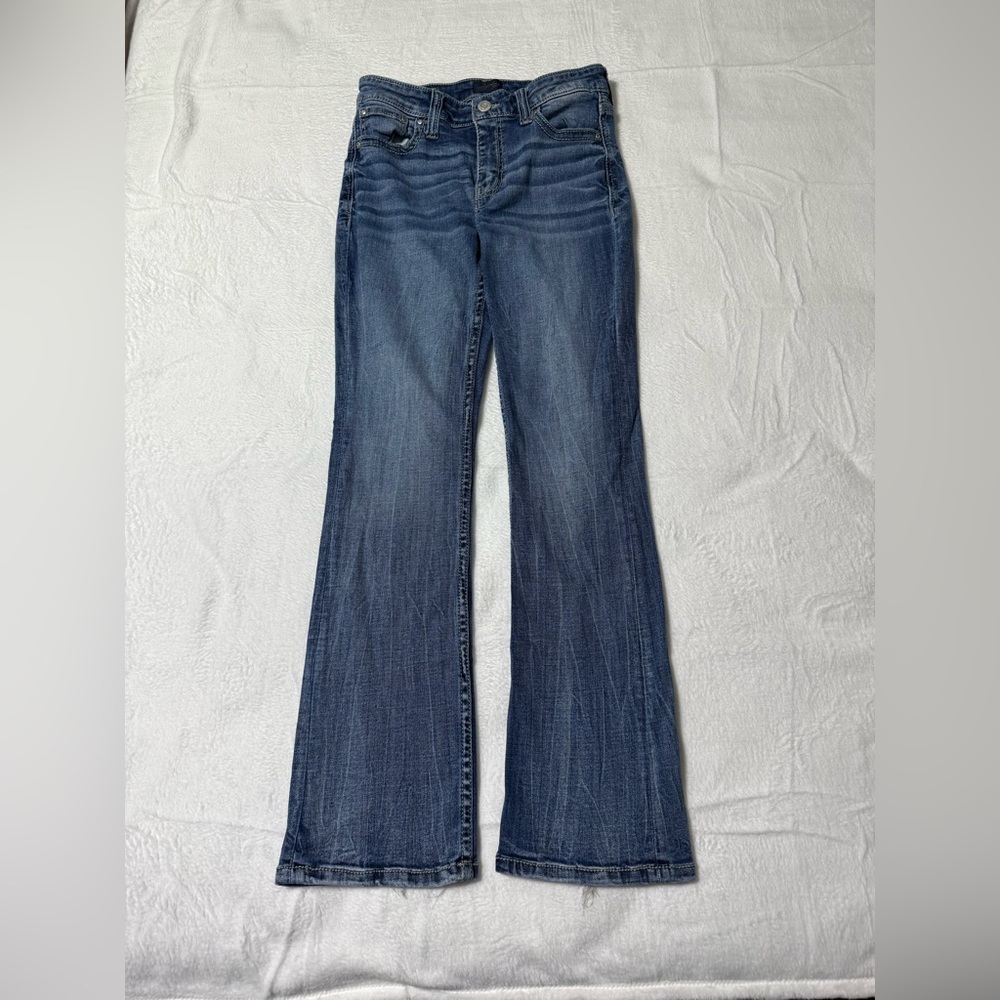 Daytrip Womens 28 Virgo Bootcut Jeans Blue Stitch Medium Wash Denim